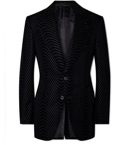 Tom Ford Atticus Velvet-jacquard Tuxedo Jacket - Black