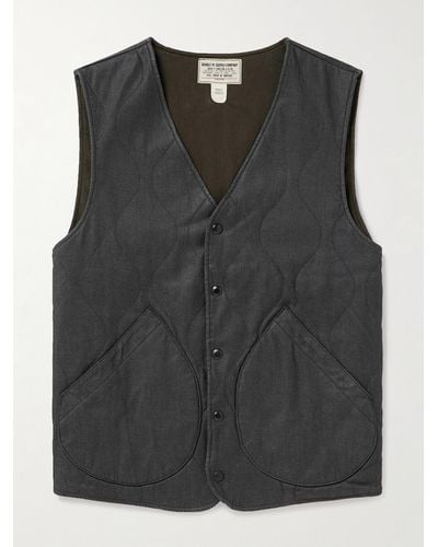 RRL Gilet in denim trapuntato Hudson - Nero