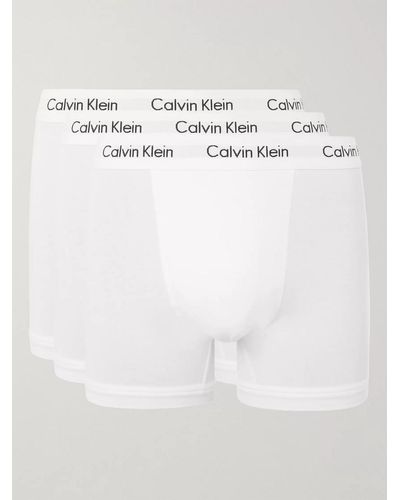 Calvin Klein Three-pack Low-rise Stretch-cotton Boxer Briefs - White