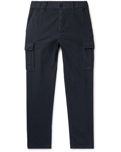 James Perse Slim-fit Slub Cotton Cargo Pants - Blue