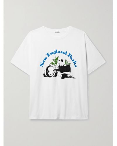 Bode Zoo T-Shirt aus Baumwoll-Jersey mit Flockdruck - Weiß