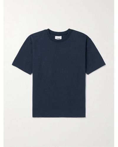 Drake's T-Shirt aus Baumwoll-Jersey - Blau