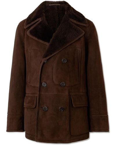 Polo Ralph Lauren The Polo Double-breasted Shearling Coat - Brown