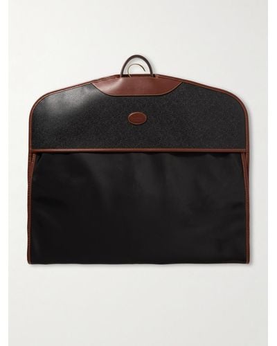 Mulberry Heritage Leather-trimmed Scotchgrain And Recycled-nylon Suit Carrier - Black