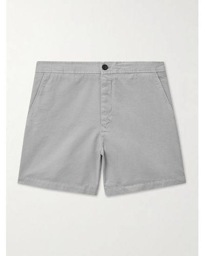 MR P. Straight-leg Cotton-twill Shorts - Grey