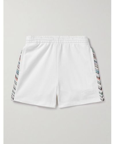 Missoni Logo-embroidered Cotton-jersey Shorts - White