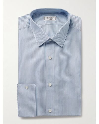 Charvet Camicia in cotone a righe - Blu