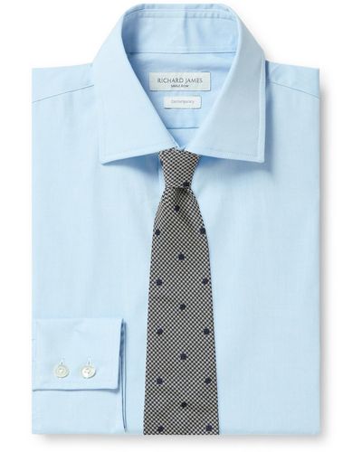 Richard James Organic Cotton-poplin Shirt - Blue