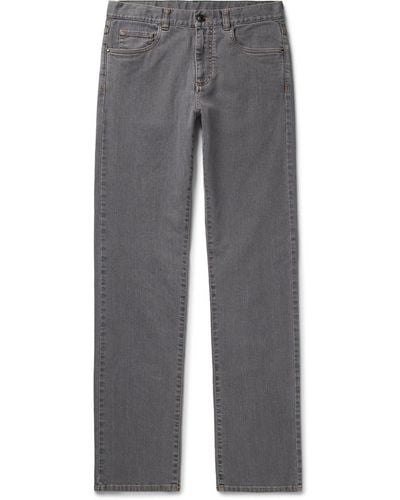 Canali Slim-fit Straight-leg Jeans - Gray