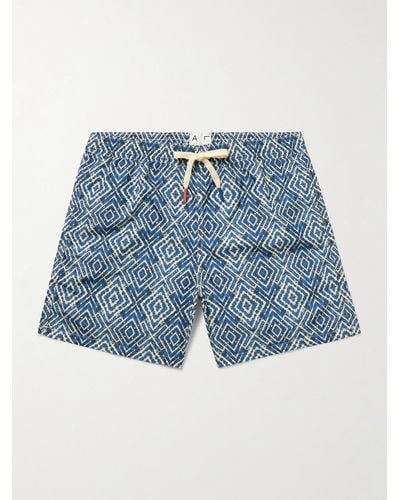 Altea Slim-fit Mid-length Printed Swim Shorts - Blue