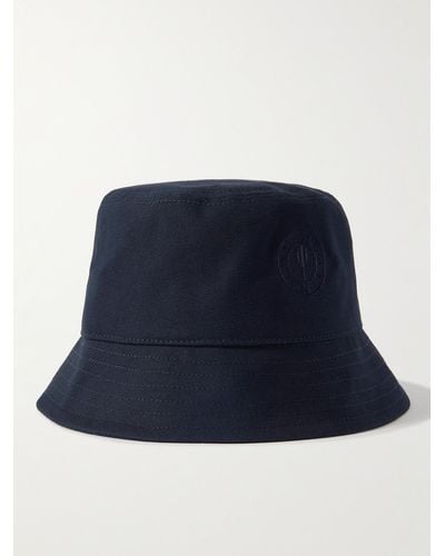Frescobol Carioca Cappello da pescatore in tela di cotone con logo ricamato Leandro - Blu