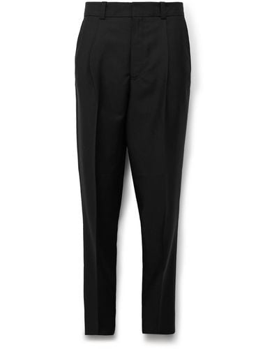 Acne Studios Porter Slim-fit Pleated Wool And Mohair-blend Pants - Black