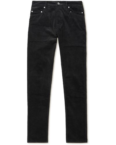 Rick Owens Slim-fit Cotton-blend Corduroy Pants - Black