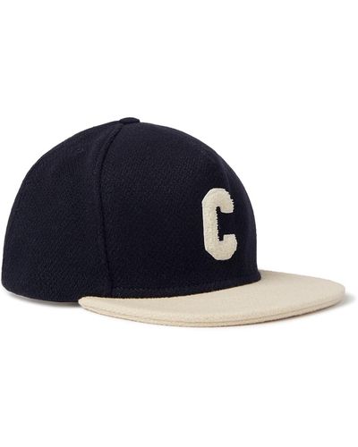 CELINE HOMME Logo-appliquéd Wool-blend Baseball Cap - Black