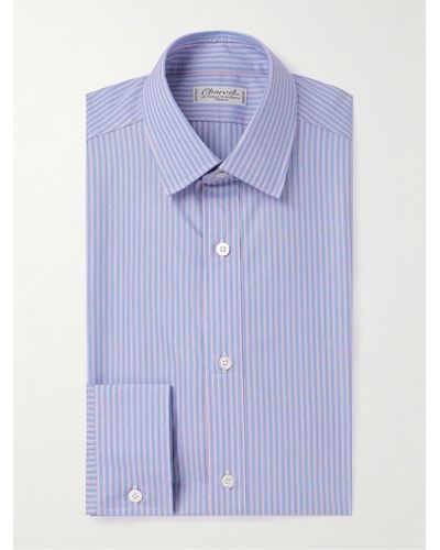 Charvet Camicia in cotone Oxford a righe - Blu