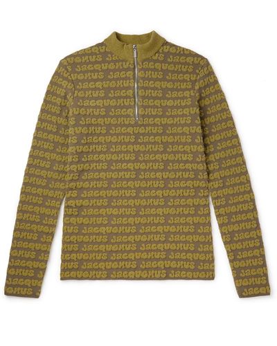 Jacquemus Luis Jacquard-knit Half-zip Sweater - Green