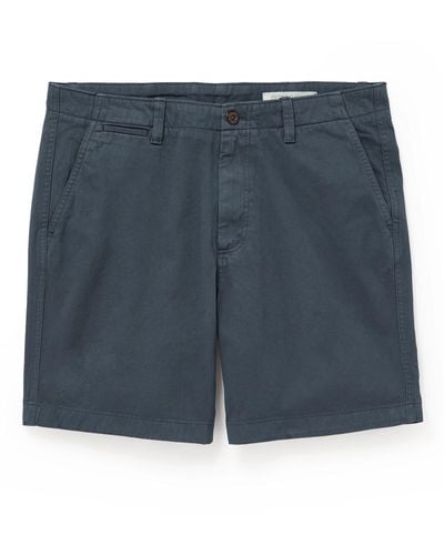 Outerknown Nomad Straight-leg Organic Cotton-twill Chino Shorts - Blue