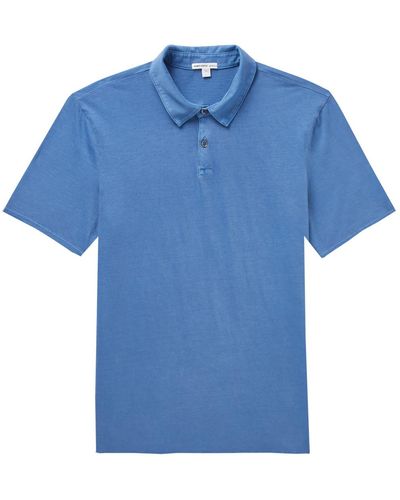 James Perse Supima Cotton-jersey Polo Shirt - Blue