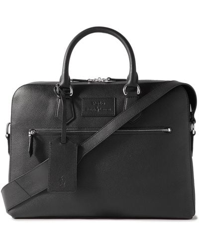 Polo Ralph Lauren Medium Full-grain Leather Briefcase - Black