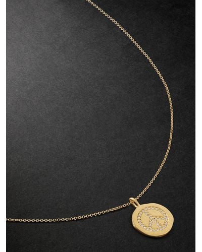 Ileana Makri Peaceful Gold Diamond Pendant Necklace - Black