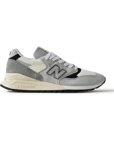 New Balance 998 Leather And Rubber-trimmed Suede And Mesh Sneakers - White