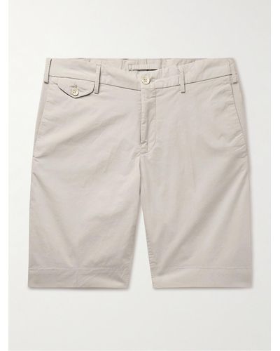 Incotex Slim-fit Stretch-cotton Poplin Bermuda Shorts - Natural