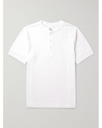 Nudie Jeans Henley Shirt aus Baumwoll-Jersey - Weiß