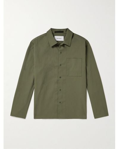 Norse Projects Camicia in twill Solotex® Carsten - Verde