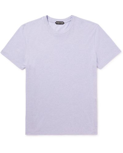 Tom Ford Logo-embroidered Cotton-blend Jersey T-shirt - Purple