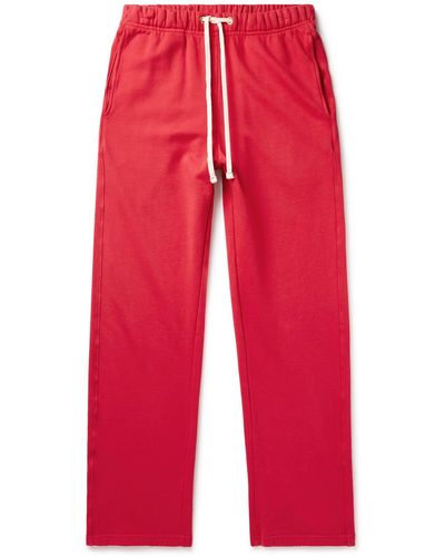Les Tien Straight-leg Garment-dyed Cotton-jersey Sweatpants - Red