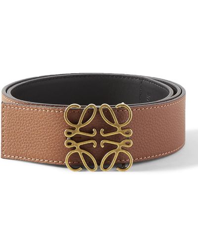 Loewe 4cm Anagram Reversible Leather Belt - Brown