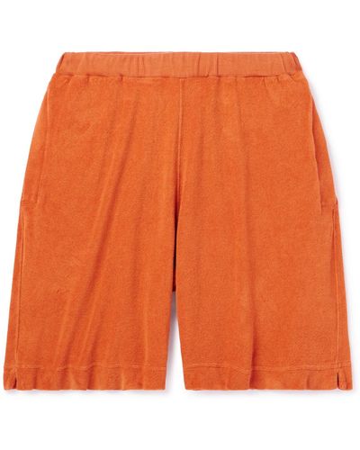 Massimo Alba Bryan Straight-leg Cotton-blend Terry Shorts - Orange