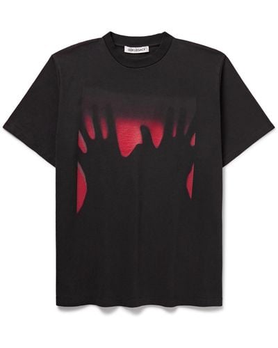 Our Legacy Red Taste Of Hands Printed Appliquéd Cotton-jersey T-shirt - Black