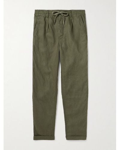 Polo Ralph Lauren Gerade geschnittene Hose aus Leinen mit Kordelzugbund - Grün