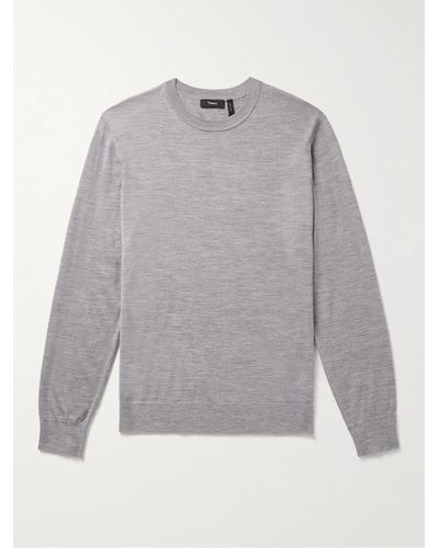 Theory Pullover slim-fit in lana - Grigio