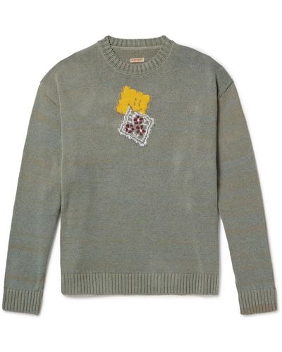Kapital Peckish Rainbowy Intarsia Cotton-blend Sweater - Gray