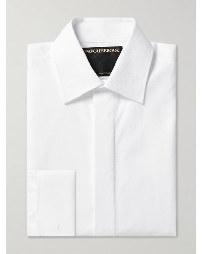 Favourbrook Bib-front Cotton-poplin Tuxedo Shirt - White