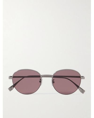 Fendi Travel Round-frame Silver-tone Sunglasses - Pink