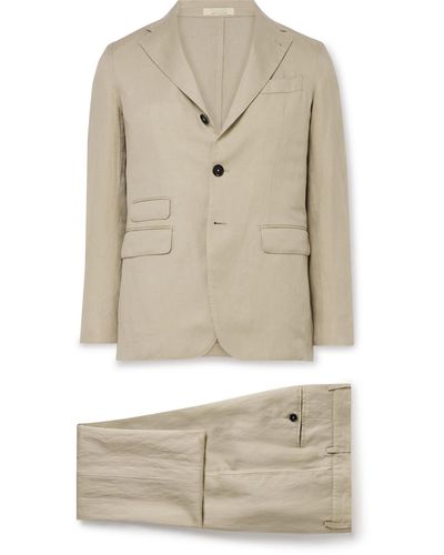 Massimo Alba Sloop Slim-fit Virgin Wool And Linen-blend Suit - Gray
