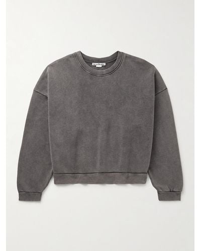 Acne Studios Fester U Sweatshirt aus Baumwoll-Jersey in Stückfärbung - Grau