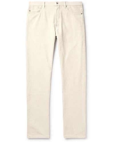 A.P.C. Jean Straight-leg Cotton And Linen-blend Corduroy Pants - Natural