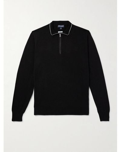 Peter Millar Excursionist Flex Wool-blend Half-zip Sweater - Black