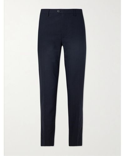 Club Monaco Pantaloni a gamba dritta in misto cotone e lana Sutton - Blu