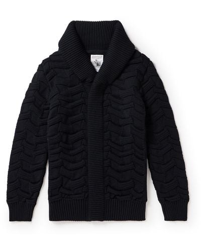 S.N.S. Herning Epigon-ii Cable-knit Wool Cardigan - Blue