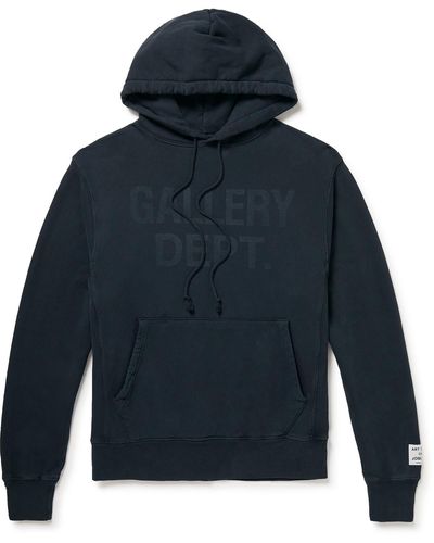 GALLERY DEPT. Logo-print Cotton-jersey Hoodie - Black