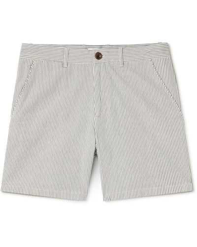 MR P. Slim-fit Straight-leg Striped Cotton Bermuda Shorts - Gray