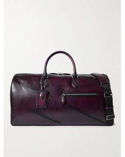 Berluti Jour Off Scritto Venezia Leather Weekend Bag - Purple