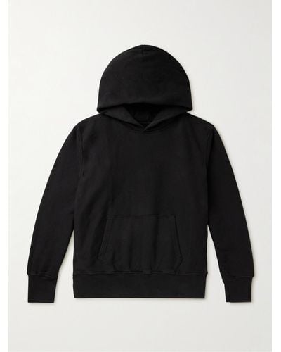 Les Tien Garment-dyed Cotton-jersey Hoodie - Black