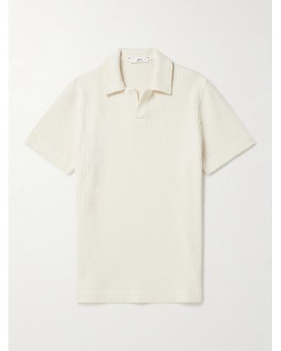 MR P. Waffle-knit Organic Cotton Polo Shirt - Natural