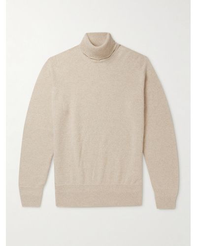 John Smedley Kolton Recycled Cashmere And Merino Wool-blend Rollneck Jumper - White